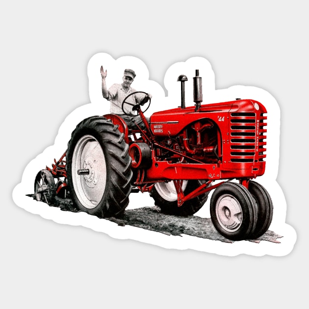Retro Red Tractor | Massey Harris Tractors Sticker by DesignbyDarryl